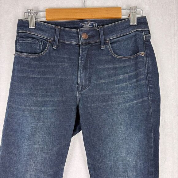 Abercrombie & Fitch Dark Wash Mid Rise Super Skinny Jeans Size 26 - Picture 2 of 12